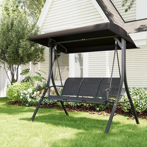 GarveeLife 3-Seat Patio Swing Chair, Outdoor Porch Hanging Swings - Image 6