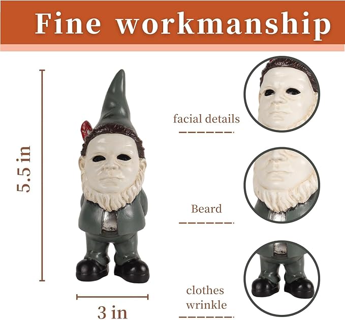 Horror Decor Garden Gnomes Christmas Table Decor Garden Statue Home Decor Horror Movie Merchandise Gifts- Green