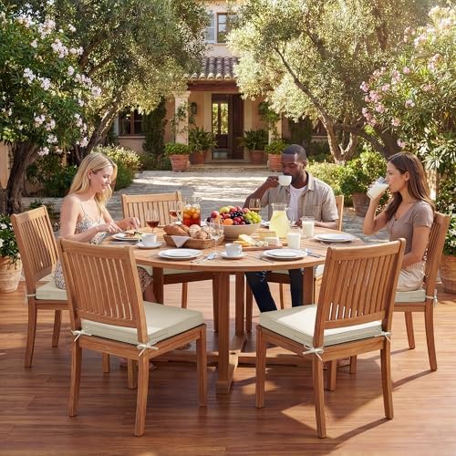 Outdoor Chair Cushions Set of 6: Waterproof & Fade Resistant Deep Seat Cushion - Image 2