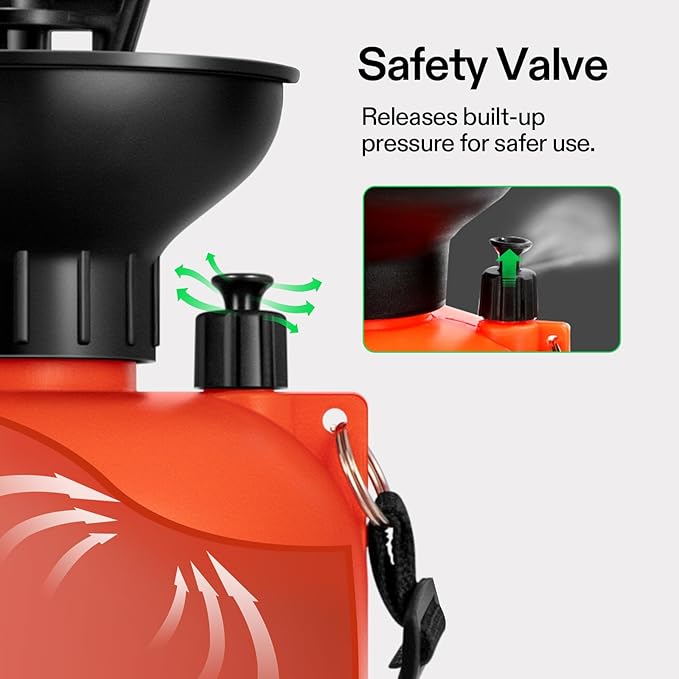 VIVOSUN 1.35-Gallon Pump Pressure Sprayer, Pressurized Lawn & Garden Water Spray Bottle with Adjustable Shoulder Strap, for Spraying Plants, Garden Watering and Household Cleaning
