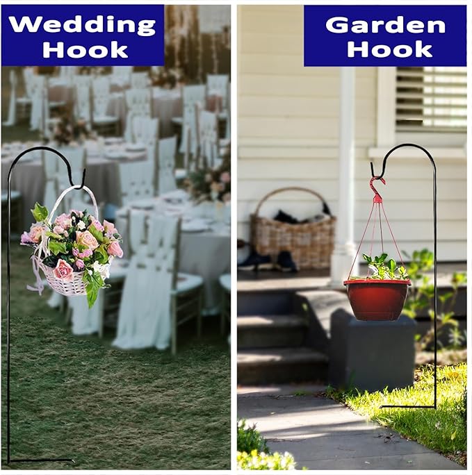 Ashman Shepherd's Hooks 35 Inch (36 Per Pack), Black, Made of Premium Metal for Hanging Solar Lights, Bird Feeders, Mason Jars, Christmas Lights, Lanterns, Garden Stakes and Wedding Décor.