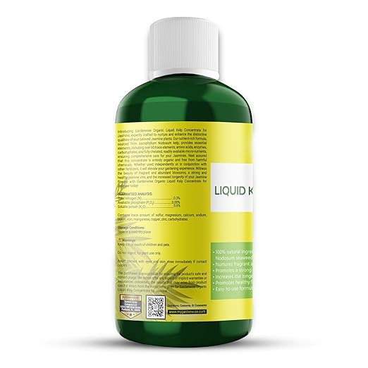 Organic Premium Kelp Seaweed Fertilizer for Jasmin - Liquid Fertilizer - Liquid Plant Food - Nutrient-Rich Soil Enhancer - Natural Plant Food for Jasmin (32 OZ)