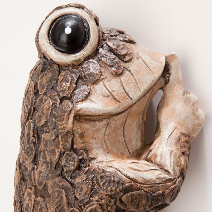 Bits and Pieces – Keep Quiet Frog Tree Peeker - Yard Decorations - Adorable Tree Sculpture - Garden Decoration - Garden Peeker Tree-Hugger Yard Art