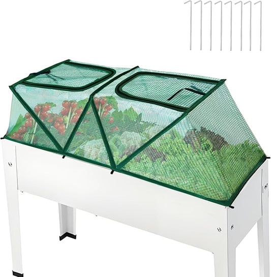47.2" *14.6" *13.4" Foldable Garden Row Accelerator Plants Cover for Raised Garden Bed, Mini Greenhouse Cover with Two Air Hole and Breathable Mesh, Frost Cover for Plant Vegetable Seedling Protector