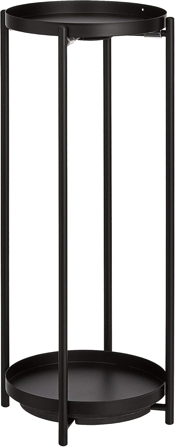 Amazon Basics Two-Tier Metal Metal Round Plant Stand, Black