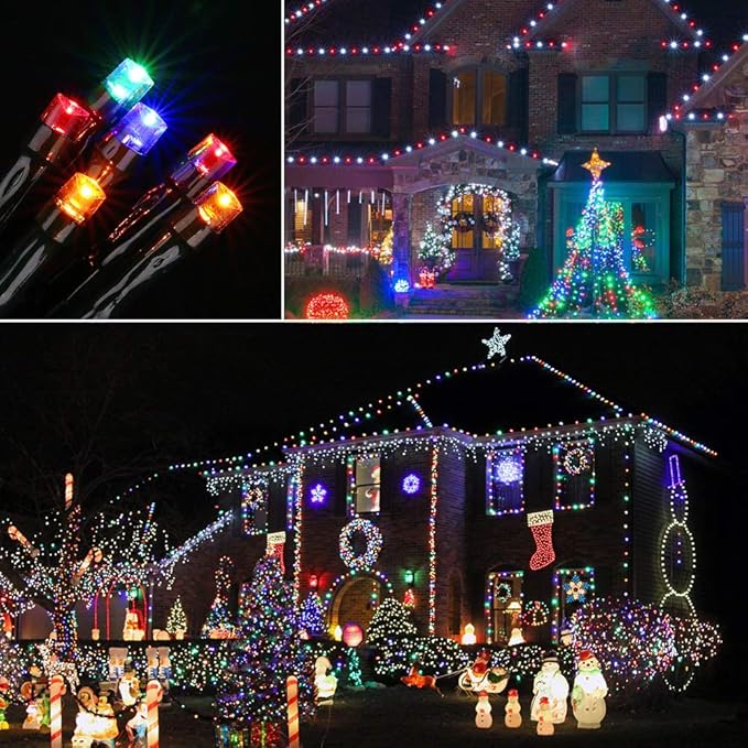 Toodour Solar Christmas Lights, 72ft 200 LED 8 Modes Outdoor Christmas String Lights, Waterproof Solar Fairy Lights for Christmas Tree, Fence, Holiday, Party, Balcony, Christmas Decor - Multicolor