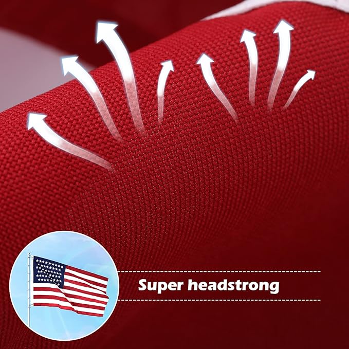 American Flag 5x8 Ft Deluxe Water Resistant Series Made From Heavy Duty Super Tough Spun Polyester/Embroidered Stars/Sewn Stripes/Brass Grommets,US Flags Perfect for Outside