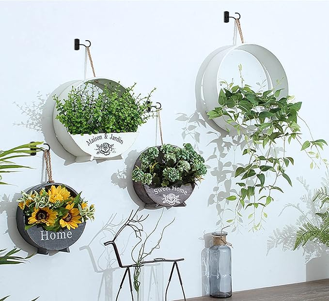 Ceiling Hooks for Hanging Plants 4Pack 2.5in,Wall Mount Hangers Plant Hooks,Wall Hooks for Plants,Lights,Planters,Lanterns,Hanging Bird Feeders,Wind Chimes,indoor&Outdoor Decoration Hooks Black