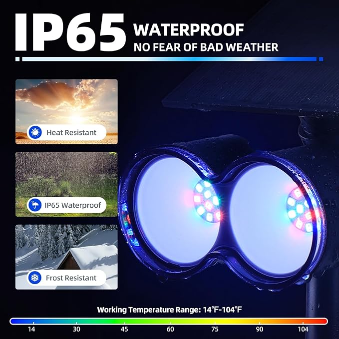 Barrina Solar Spotlights Outdoor Waterproof, 360° Horizontal Adjustable Solar Outdoor Spot Light, 24 LEDs Color Changing, Auto On/Off Solar Lights for Outside Yard Pathway Landscape Lighting, 4 Pack