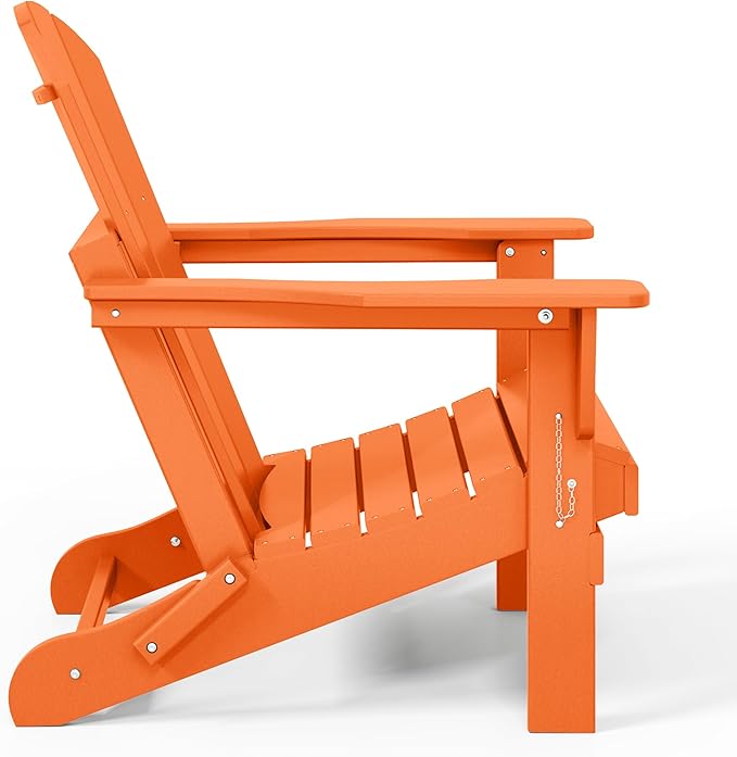 Westin Outdoors Laguna WO Home Furniture Adirondack Chair 4 PC Set Classic Outdoor Patio Folding Chair for Bon Fire Pit Lawn Backyard Beach Plastic Weather-Resistant (Orange)