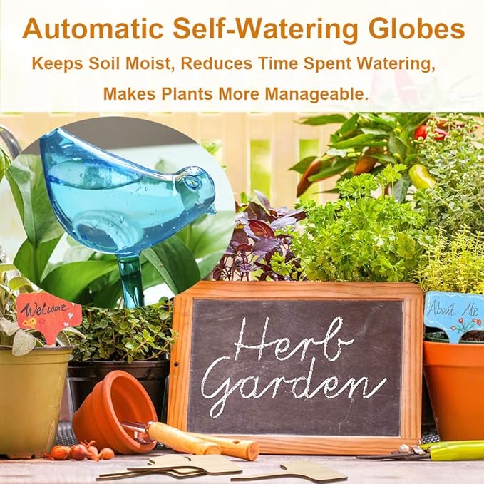 MOONSOUND Plant Self-Watering Bulbs, 10pcs Self Watering Planter Insert, Flower Automatic Watering Drip Irrigation Device, Indoor Outdoor Garden Self Waterer for Plant