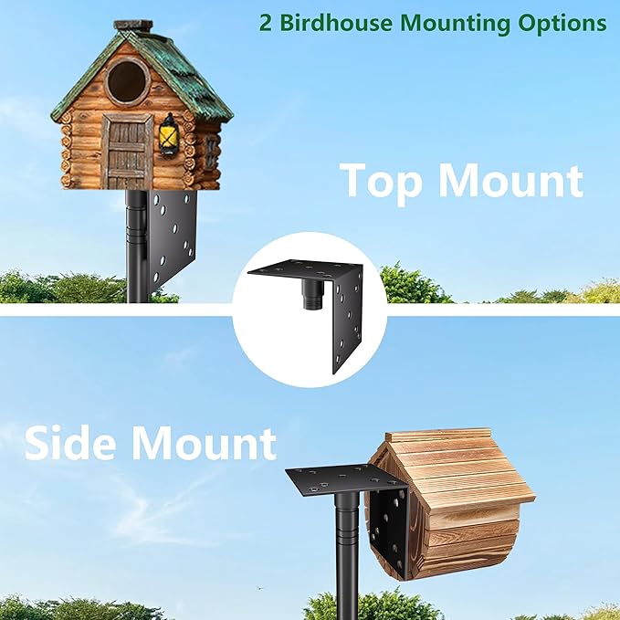 Bird Feeder Pole Stand,95 Inch House Pole for Outdoors Weather Station,Heavy Duty Metal Mount Kit Adjustable Multifunctional Bird Feeder Set