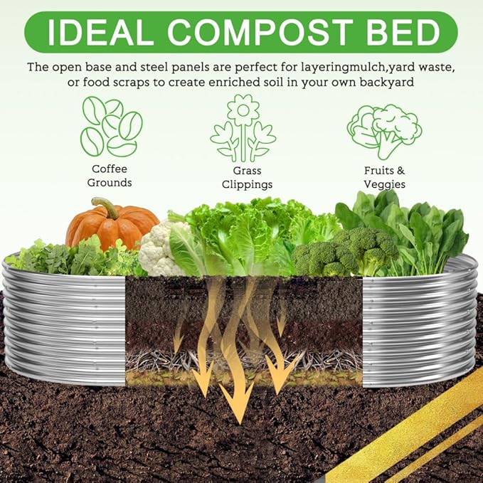 2 Pack Tall 8x4ft Galvanized Raised Garden Bed Outdoor,Metal Garden Bed for Vegetables,Steel Raised Beds for Gardening,Above Ground Garden Box for Flower