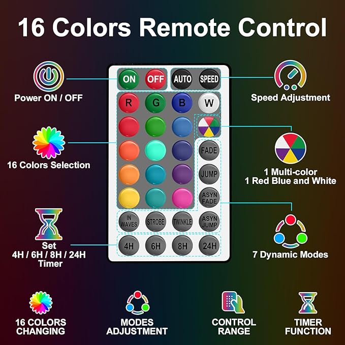 50Ft 375 LED Color Changing Rope Lights Outdoor with Plug & Remote Waterproof 21 Colors String for Bedroom Party Wedding Patio Garden Holiday Decoration