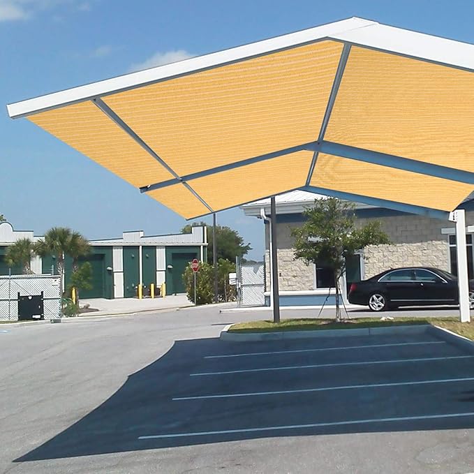 Eden's Decor Straight Flat-Edged Sun Shade Sail Rectangular 6' x 11' Wheat UV-Blocking Outdoor Canopy Fabric Cloth Awning for Pergola Patio Garden Backyard Custom Size