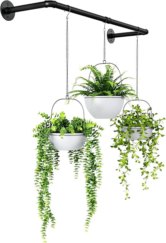 Bamworld Hanging Planters for Indoor Plants Plant Hanger Indoor Hanging Plant Rod 36.2in Window Plant Shelves Metal Rod Pot Not Included