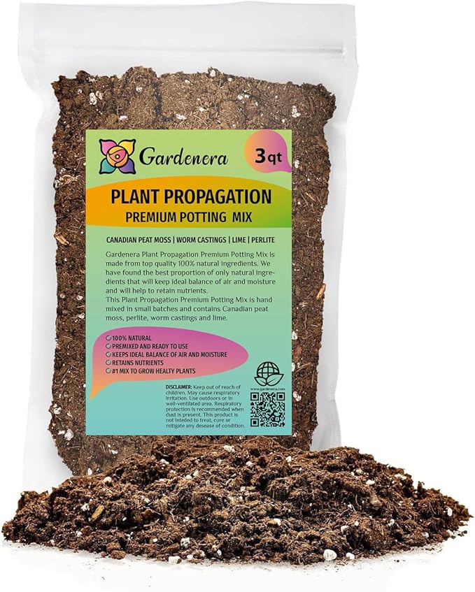 Organic Plant Propagation Premium Potting Mix - Achieve Ideal Air and Moisture Balance - 3 Quart