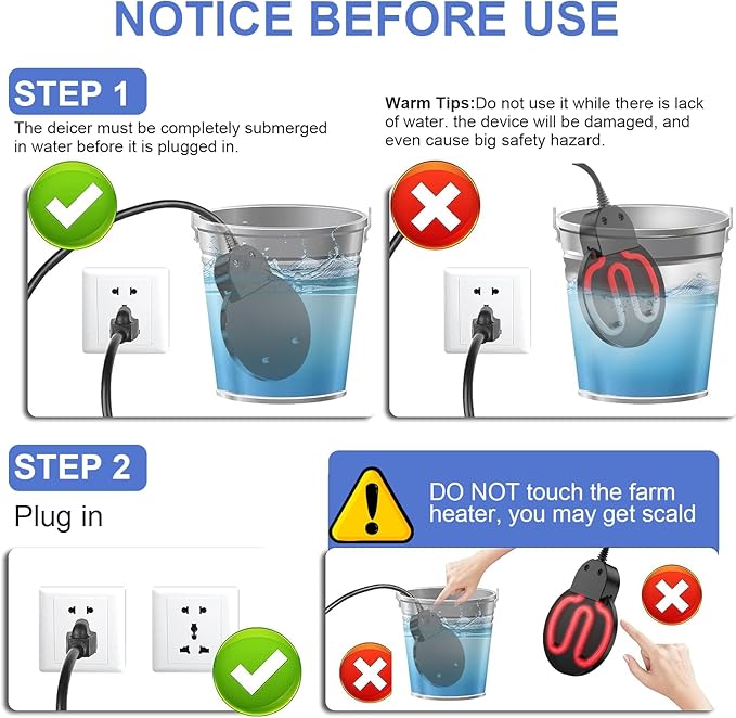 Bird Bath Heater,Pond Heater 500W,Full-Covered Aluminum Bird Bath Heater for Outdoors in Winter,Stock Tank Heater with Thermostatically Controlled,Chicken Water Heater-Deicer,livestock water heater