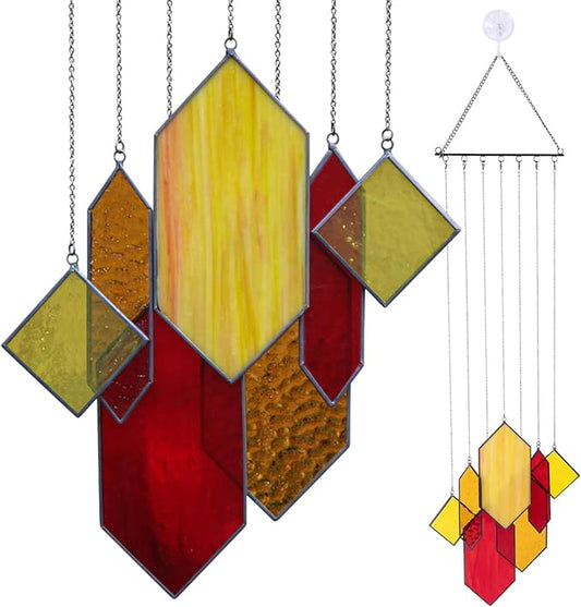Stained Glass Window Hanging from Son Sun Catchers Wall Hanging Window Decor Sunset Glow Stain Glass Handcrafted Preassembled Vivid Real Stained Glass Art Sun Catcher
