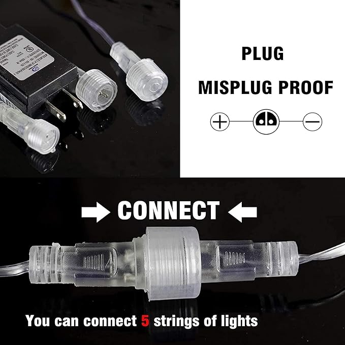 Dazzle Bright 864 LED Christmas Light, Meteor Shower Rain Lights 11.8 Inch 24 Tubes, Waterproof Plug in Falling Rain Lights Christmas Decorations for Xmas Bushes Tree Yard Party (White)
