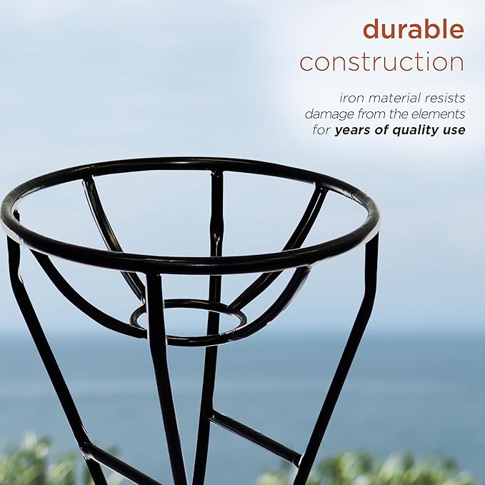 Alpine Corporation 24" Tall Indoor/Outdoor Metal Gazing Globe Display Stand, Black