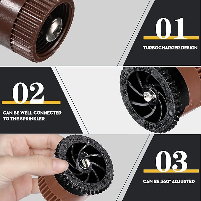 32 Pieces 4 Type Variable Arc Nozzle Pop-Up Sprinkler Head Adjustable 360 Degree Rotating Sprinkler Heads Replacement for Garden Lawn Irrigation (Mixed Colors)