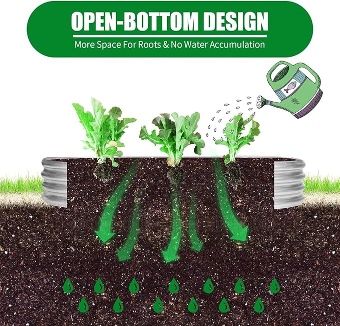 6 ft x 2 ft Raised Garden Bed Metal Elevated Planter for Vegetable Flower Herb (2pk)