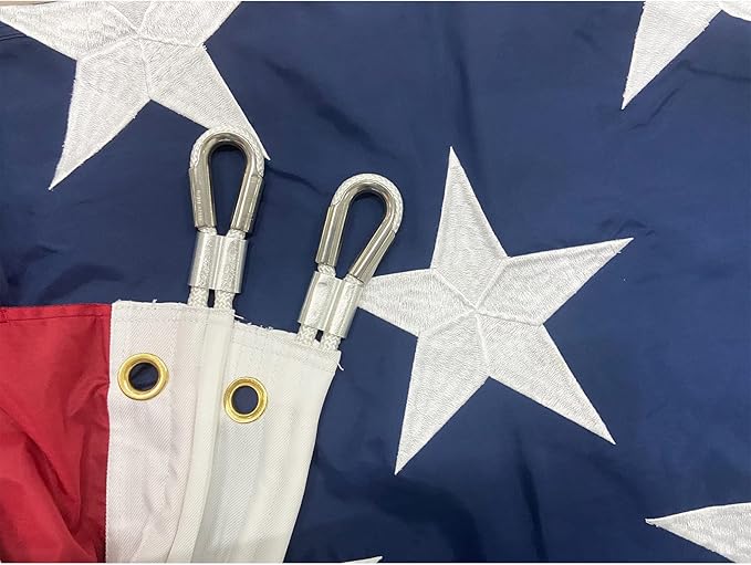 Homissor American Flag 20x38 Ft Large US Flags - Giant United State USA Flag Heavy Duty Outdoor Embroidered Stars for All Weather High Wind Sewn Stripes With Brass Grommets