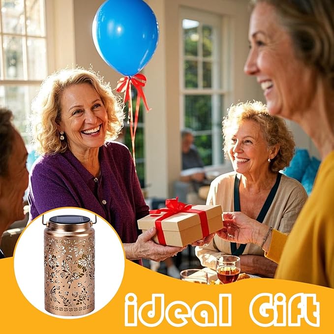 4 Pack Butterfly Solar Lanterns Outdoor Waterproof, Metal Hanging Lights Decorations for Garden Yard Lawn Patio, Butterfly Gifts for Women Mom Grandma Gardener Mother in Law Christmas