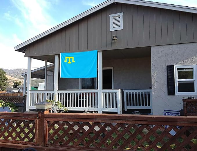 Double Sided Crimea Tatar Flag 3x5FT Crimean Tatars Polyester Banner With 2 Grommets Fade Resistant Vivid Color For Patriotic Festival Events Party Decoration(Crimean Tatars, 3x5FT-3ply)