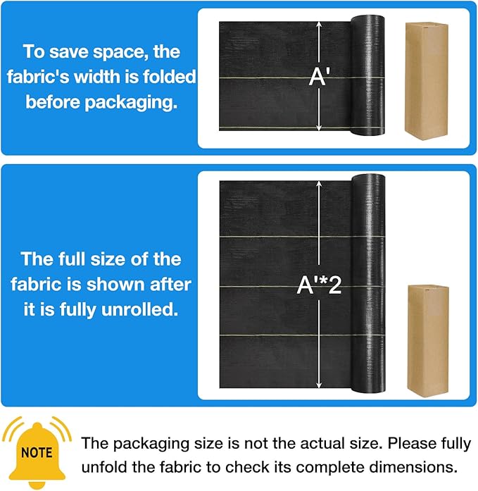 3ft x100ft Black Weed Barrier Landscape Premium Fabric-Heavy Duty Woven Ground Cloth with Superior Permeability Weed Control Convenient Design
