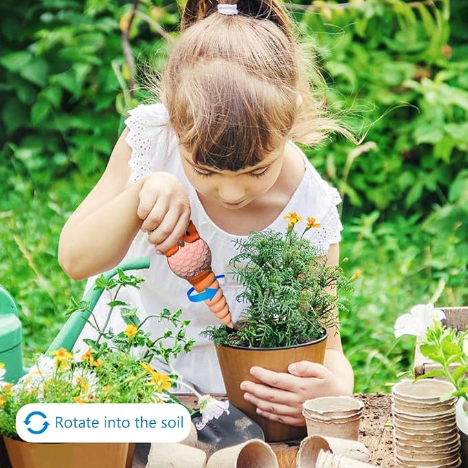 Hunthawk Plant Watering Stakes Owl, Self Watering Spikes Automatic Terracotta Spiral Devices with Irrigation Watering System for Outdoor Indoor Plants 6 Pcs