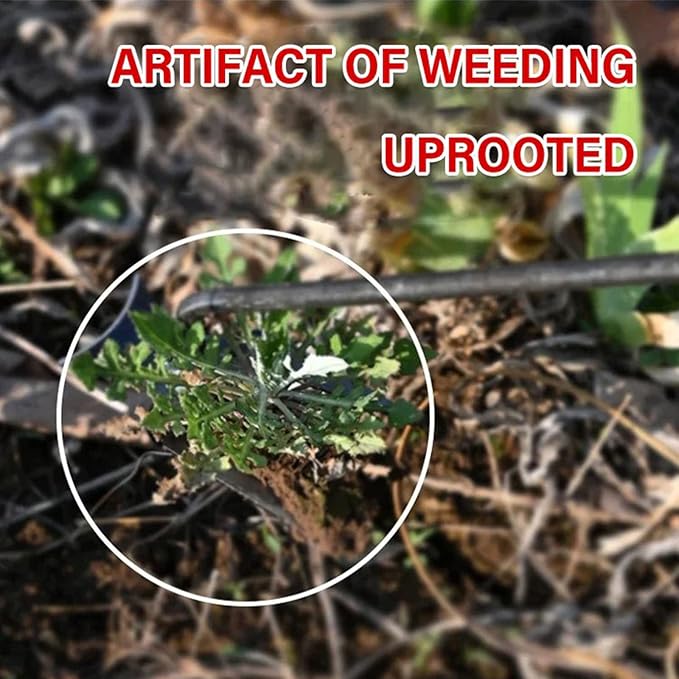 Amposei Weeding Artifact Uprooting Weeding Tool, Multifunctional Weeder, Hand Weeder Tool, Stand Up Weed Puller Tool with Handle for Garden Yard Farm Weed Removal (11in+20in, Metal)