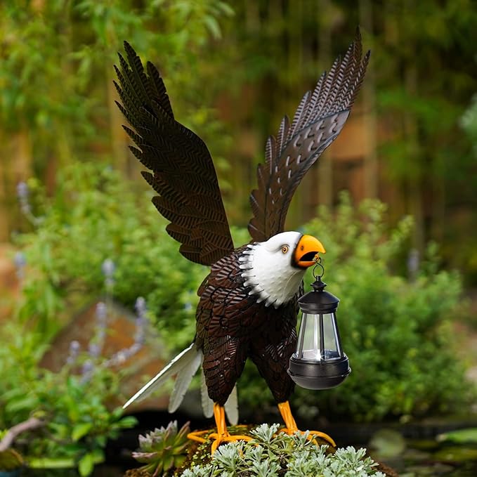 Nacome Metal Bald Eagle Large Outdoor Statues,Yard Decorations Outdoor Garden Sculptures & Statues，Garden Gifts