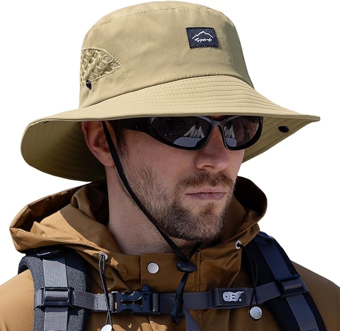 Fishing Hat, UPF50+ Wide Brim Sun Hat for Men Women, UV Protection Hiking Beach Bucket Hats Summer Safari Hat