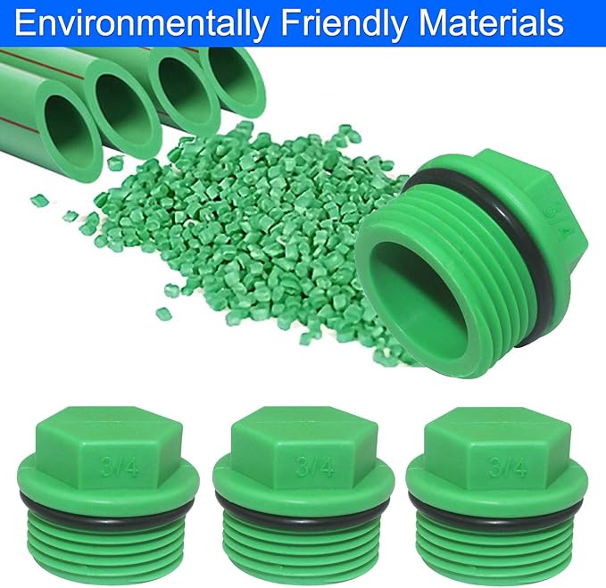 30 Pieces 3/4" PT Male Threaded PPR PPR End Cap Plug Pipe Fittings Garden Hose Irrigation Water Tubing Stopper Prevent Leakage Choke Plug