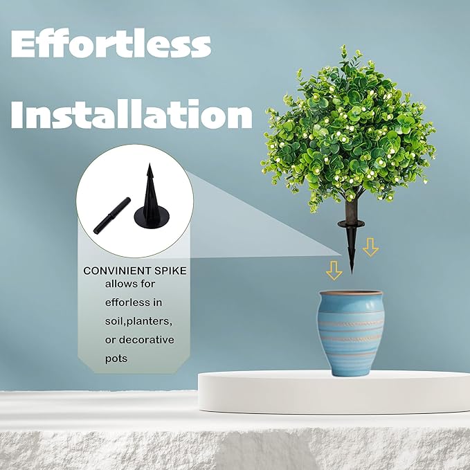 Artificial Boxwood Topiary Ball Trees 21.6" Tall UV Resistant Artificial Bushes, Set of 2 Faux Plants with Spike Easy to Push in The Ground for Indoor Outdoor Garden