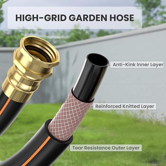 Giraffe Tools AW30 1/2MB Retractable Garden Hose Reel 1/2" x 100 ft PRO Metal Bracket, Heavy Duty, Any Length Lock Hose Reel, 100 ft, Dark Grey