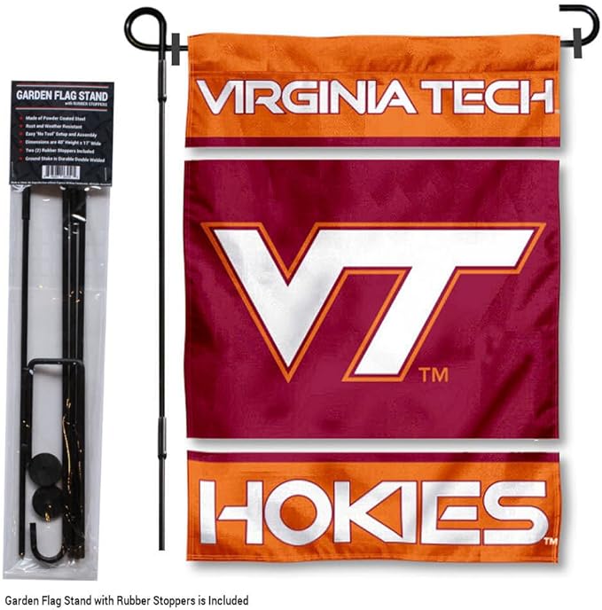 College Flags & Banners Co. Virginia Tech Hokies Garden Flag with Stand Holder