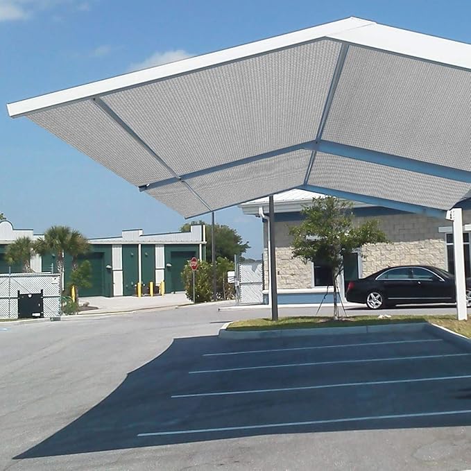Eden's Decor Straight Flat-Edged Sun Shade Sail Rectangular 8' x 18' Grey UV-Blocking Outdoor Canopy Fabric Cloth Awning for Pergola Patio Garden Backyard Custom Size