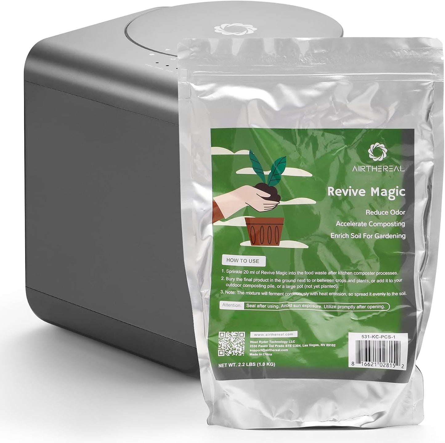 Airthereal Revive Magic Fertilizer Compost Starter, Easy Plant Care Compost Accelerator for Kitchen Composter - Compost Food Waste Quickly and Easily with Low Odor