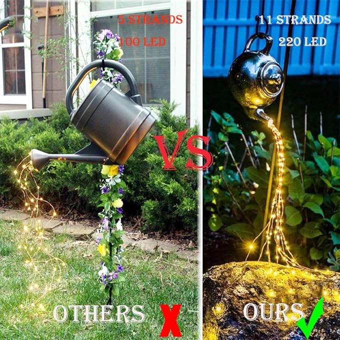 4 Pack 880 LED Battery Operated Firefly Bunch Lights, Remote Control Timer 8 Flashing Modes Copper Wire Waterfall Lights, Fairy Lights Waterproof for Christmas Patio Party Outdoor Decor (Warm White)