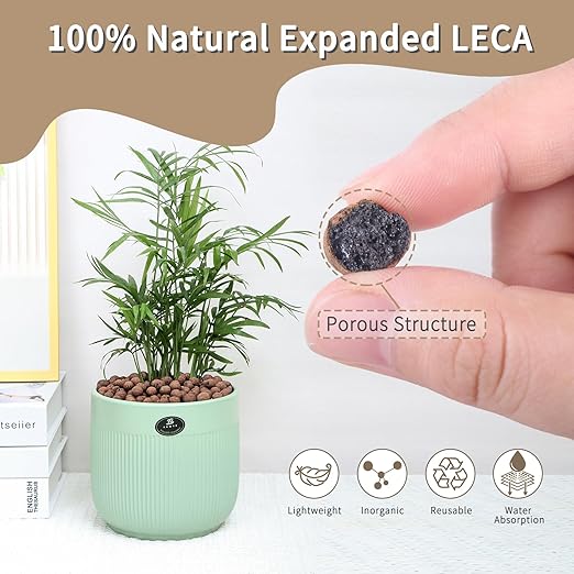 Calofulston 7LB Expanded Clay Pebbles for Plants, Leca Clay Balls for Indoor Plants, Drainage, Orchid Potting Mix, Soil Amendment, Easy Reusability, 4-16mm
