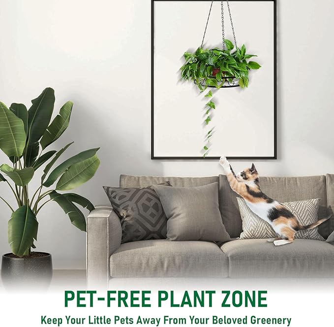 8-Pack Metal Hanging Planters for Indoor Plants - Heavy Duty Anti Rust 4 Hanging Plant Holder with 4 Bird Patterned Plant Hanger – Aesthetic Flower Pot Holder for an Instant Indoor and Outdoor Decor