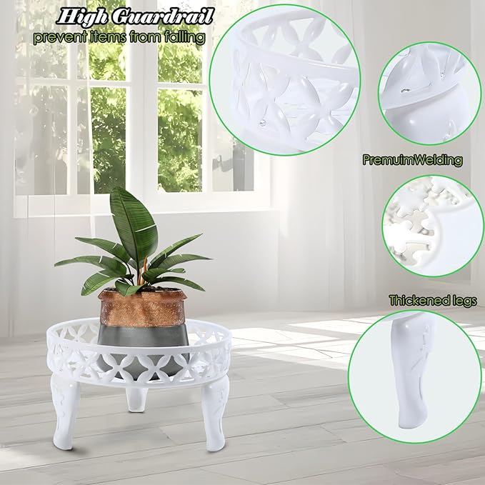 2 Pack White Plant Stand, Metal Plant Stands Outdoor Indoor, Anti-Rust Planter Stands Plant Shelf, Flower Pot Stands for Multiple Plants,Display Shelves Potted Plant Holders for Garden Patio