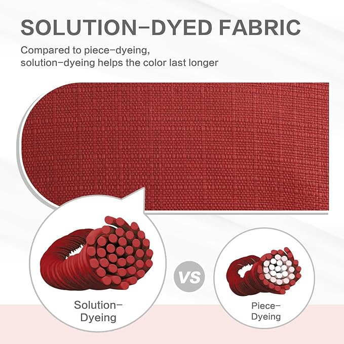 Aoodor 19" x 19" x 5" Tufted Outdoor Chair Cushions, Water Resistant & Fade Resistant Polyester Dining Chair Pads with 2 Straps for Patio Furniture, Set of 2