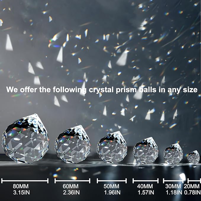 MerryNine 30mm/1.18" 15 Pack Crystal Ball Prism Sun Shine Catcher Rainbow Pendants Maker, Hanging Crystals Prisms for Windows, for Feng Shui, for Gift (Clear)