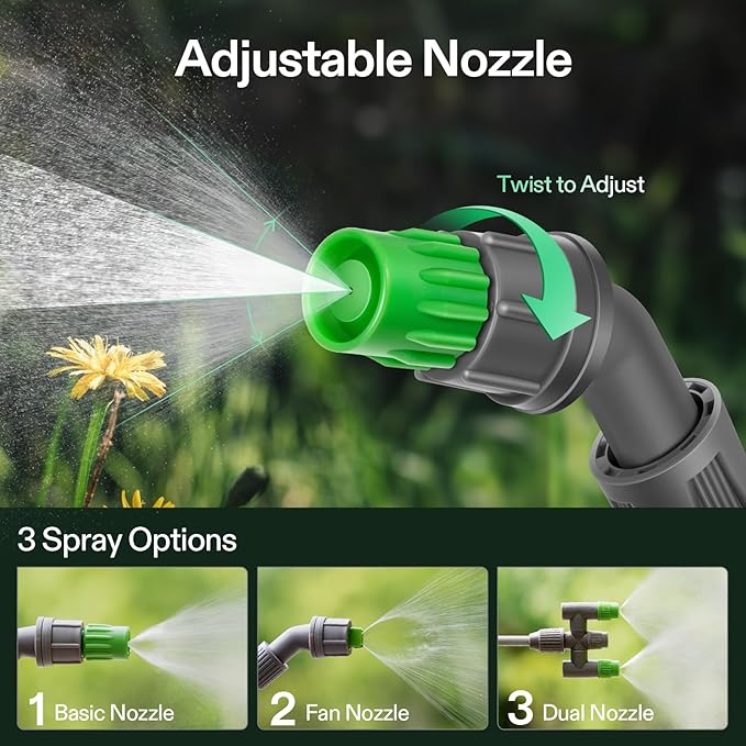 VIVOSUN Pump Sprayer 2.1 Gallon, Portable Water Spray Bottle in Lawn and Garden Yard, Weed Sprayer for Plants with 3 Nozzles, Adjustable Shoulder Strap, Pressure Relief Valve