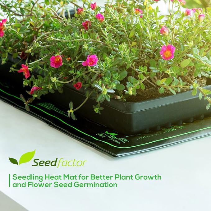 MET Certified 6 Pack Seedling Heat Mat, Seedfactor Waterproof Durable Germination Station Heat Mat, Warm Hydroponic Heating Pad for Indoor Home Gardening Seed Starter
