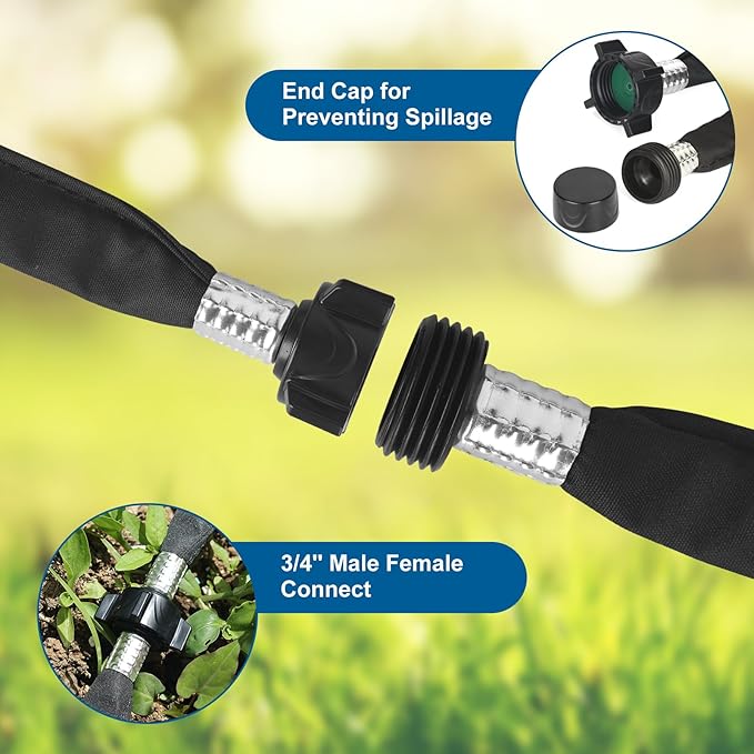 Flat Soaker Hose 15FT Lightweight and Flexible Irrigation Solution for Garden Beds, Flower Beds, and Lawns (15FT)